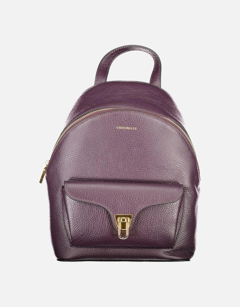 Leather Biker Jacket with Zip Detailing Women - Purple Backpacks
