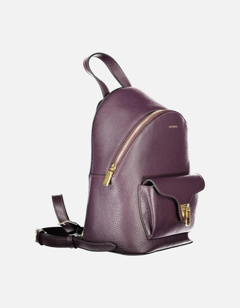 Leather Biker Jacket with Zip Detailing Women - Purple Backpacks