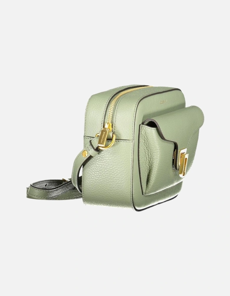 Leather Ankle Boots with Side Zipper Women - Green Handbags