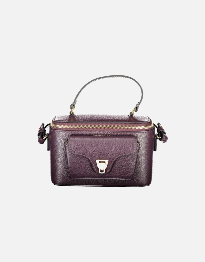 Leather Biker Jacket with Zipper Detailing Women - Purple Handbags