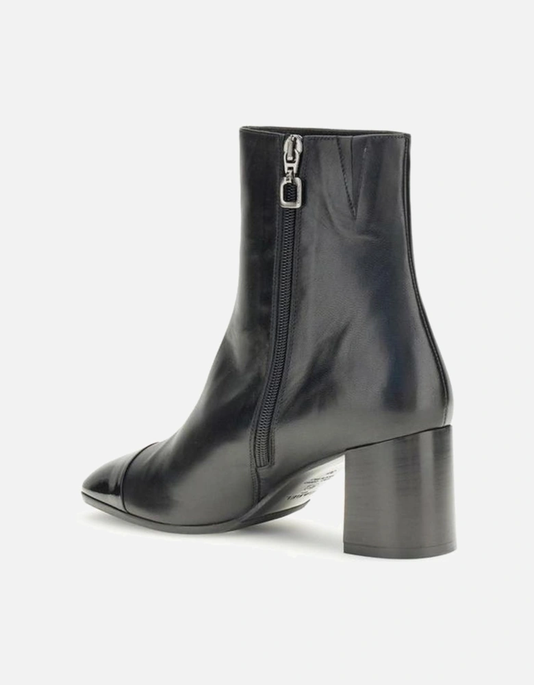 Esprit Leather Ankle Boots with Patent Toe Women - Black