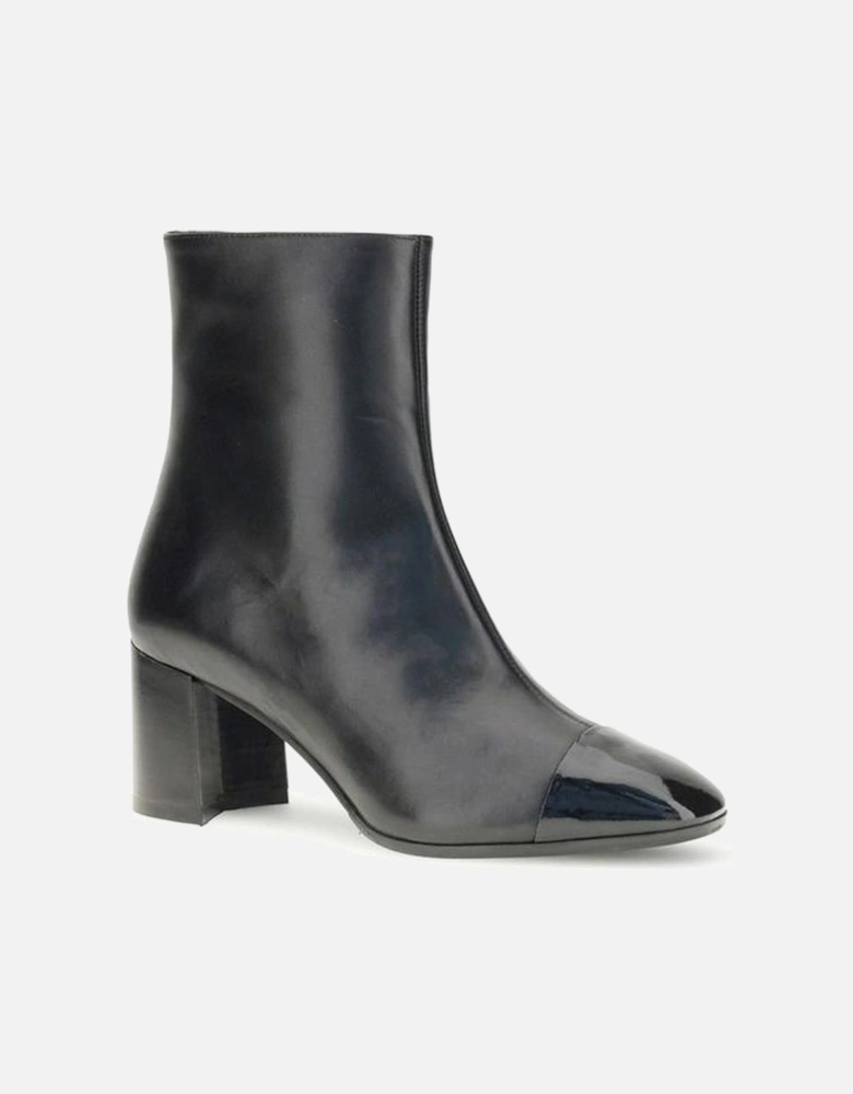 Esprit Leather Ankle Boots with Patent Toe Women - Black