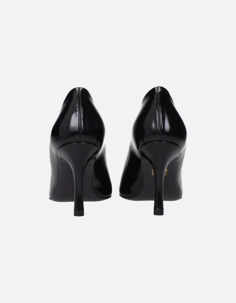 Leather High Heel Pumps Women - Black