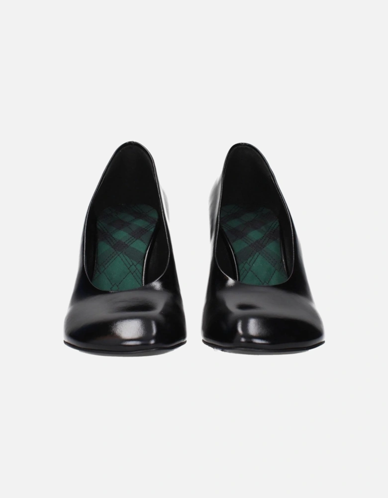 Leather High Heel Pumps Women - Black