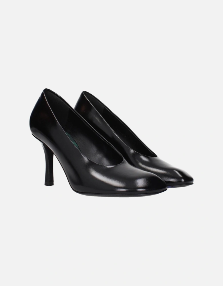 Leather High Heel Pumps Women - Black