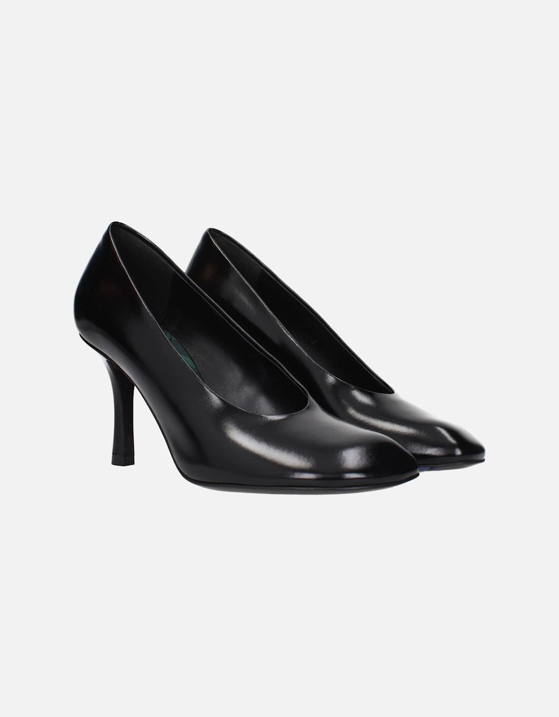 Leather High Heel Pumps Women - Black