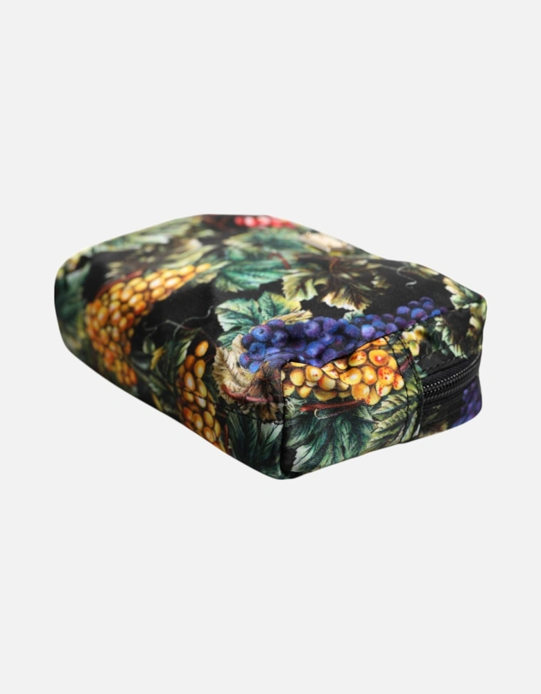 Grape Print Clutch Bag with Gold Hardware Women - Multicolor