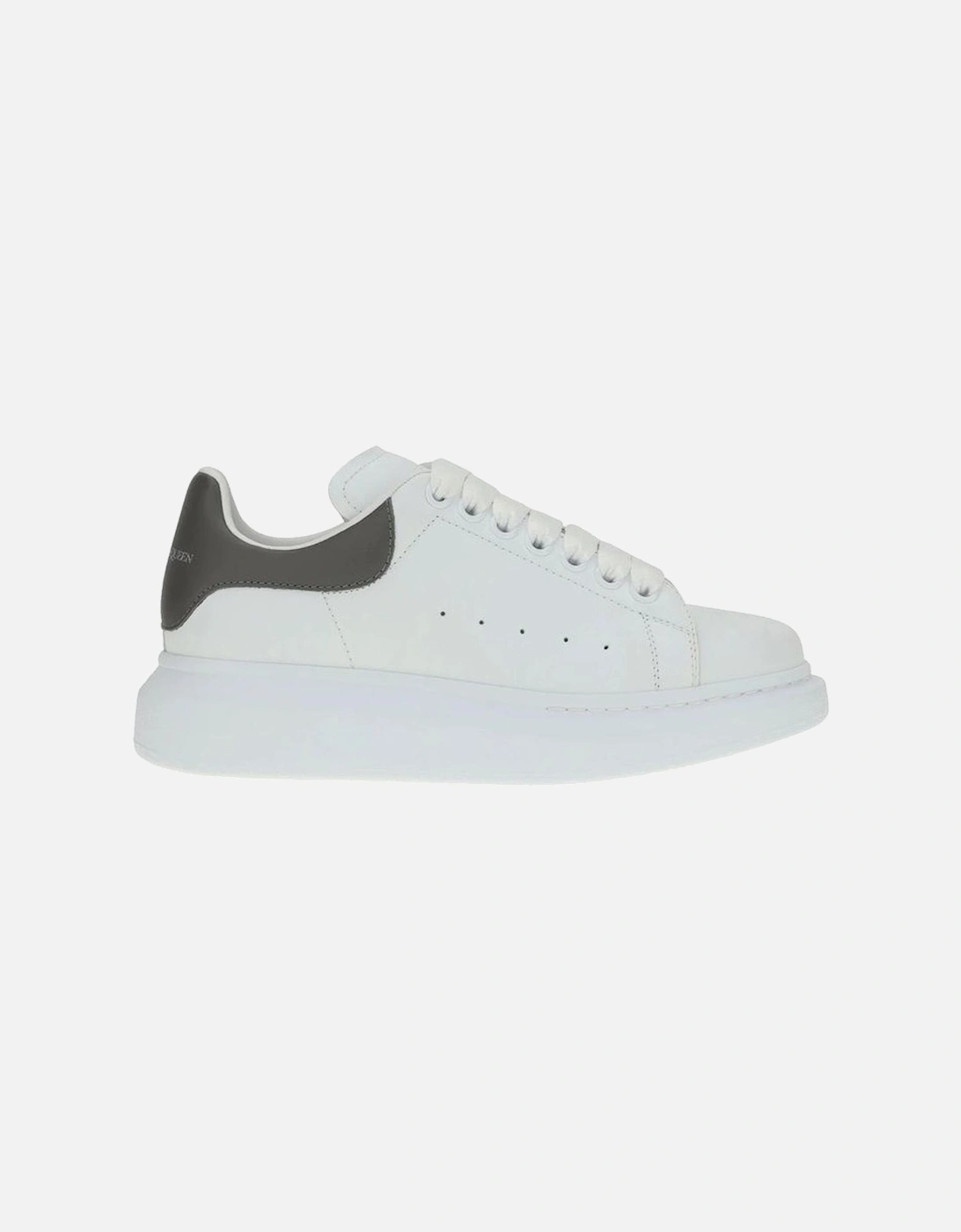 Leather Lace-Up Sneakers with Silver Logo Detail Women - White, 4 of 3