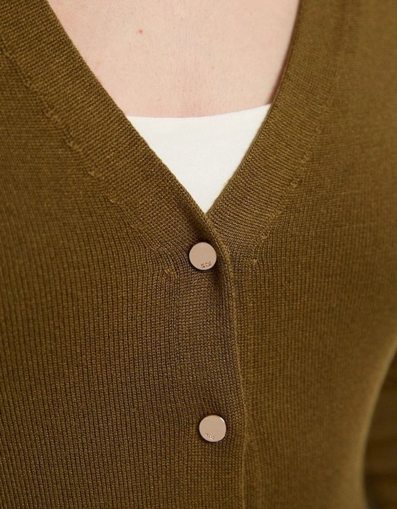 Viscose Blend Knitted Button Detail Cardigan