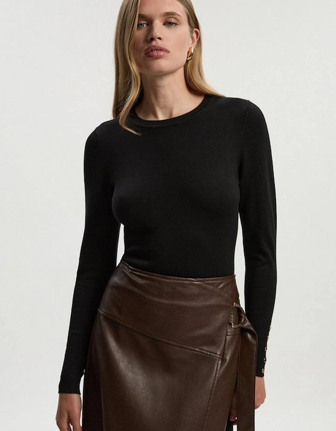 Viscose Blend Knitted Crew Neck Jumper, 4 of 3
