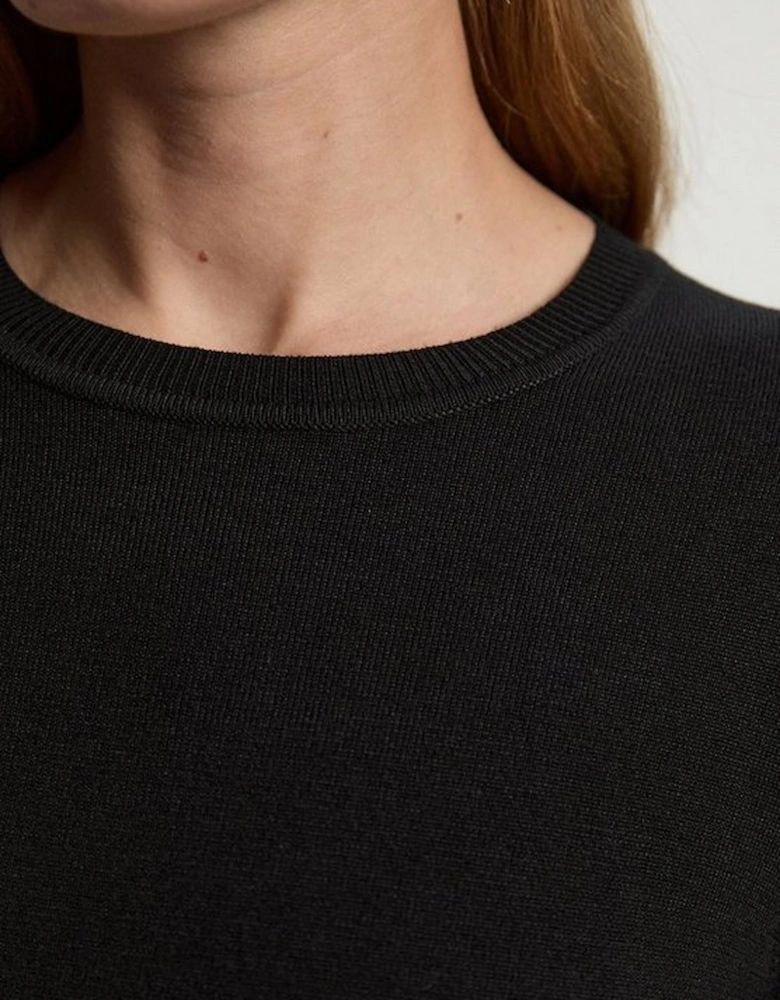 Viscose Blend Knitted Crew Neck Jumper