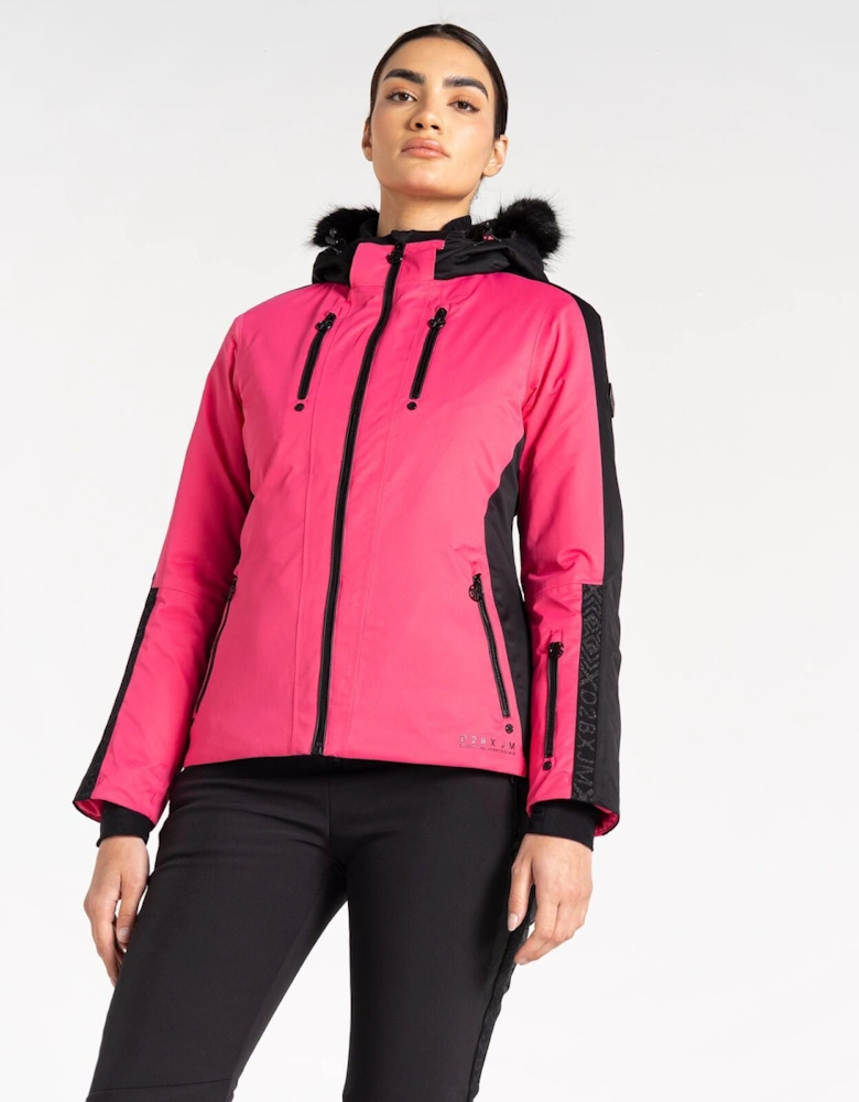 Womens Frenzied Faux Fur Hood Ski Jacket