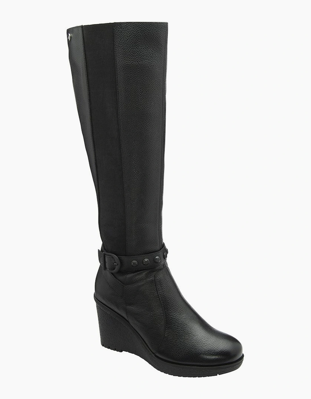 Ravel Women's Arkle Womens Knee High Wedge Boots - Black - Size: 3