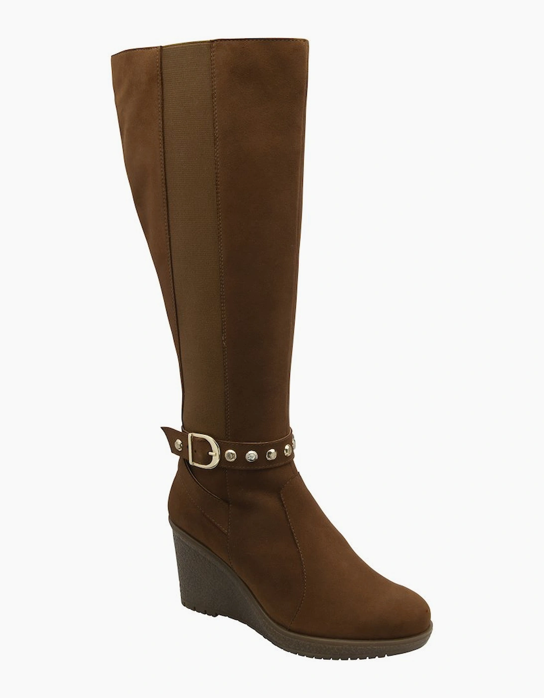 Ravel Women's Brown Arkle Knee High Wedge Boots - Size 5