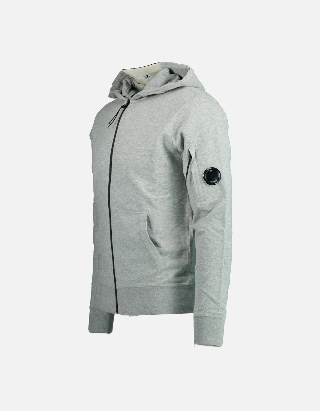 CP Company Light Fleece Lens Zip Hoodie Grey