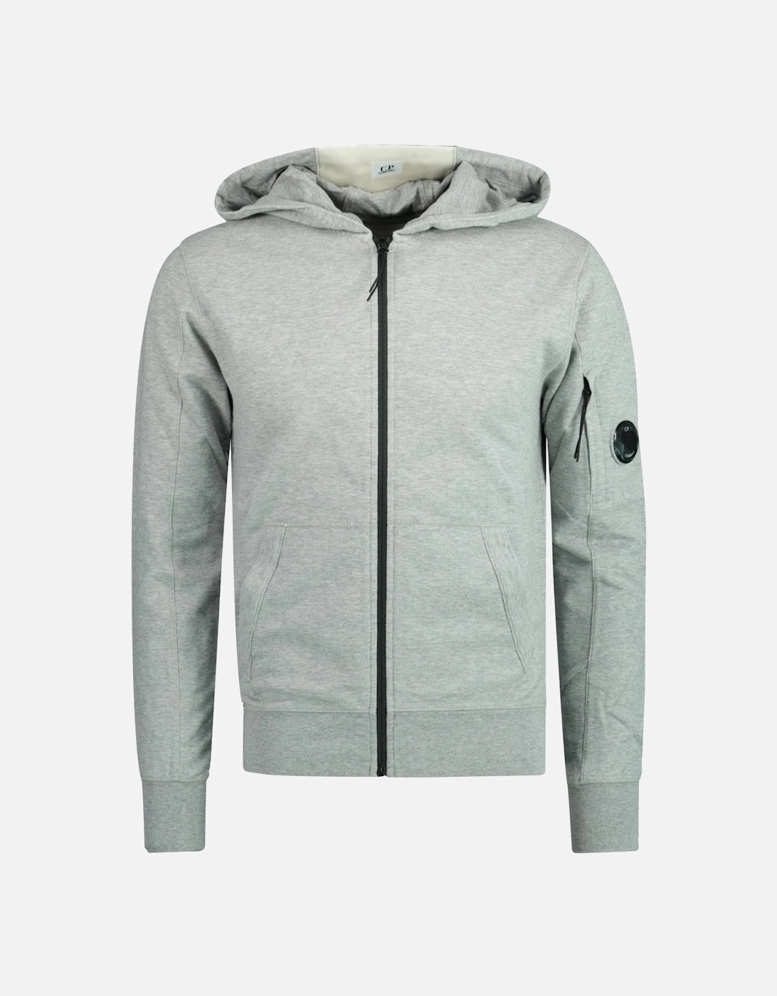 CP Company Light Fleece Lens Zip Hoodie Grey