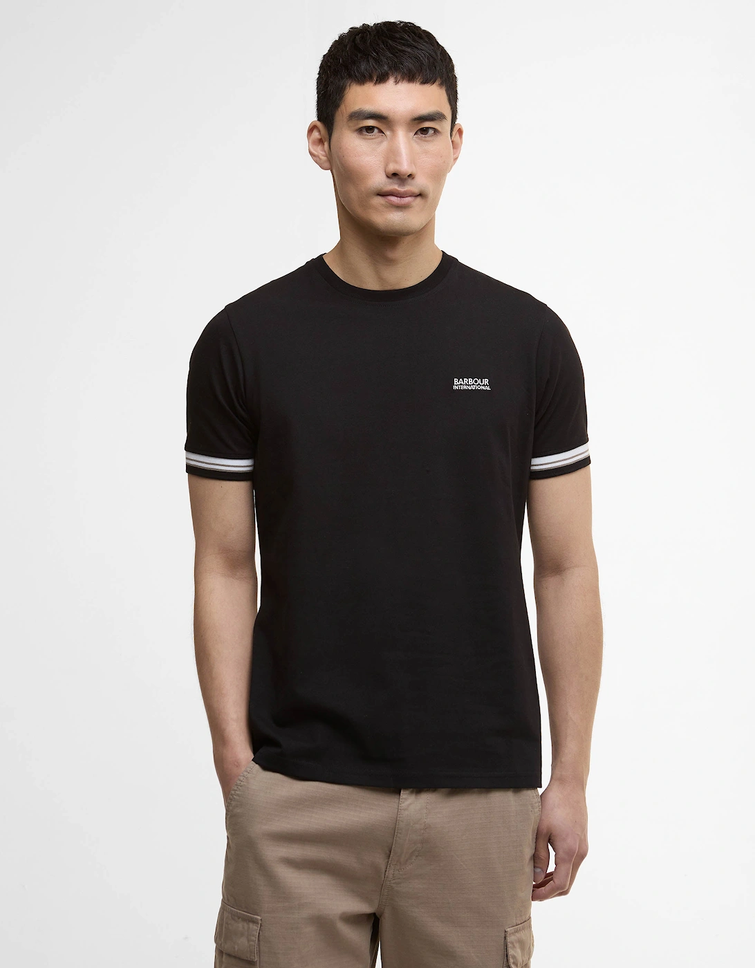 Bruce Mens Tipped Cuff T-Shirt - Black, 2 of 1