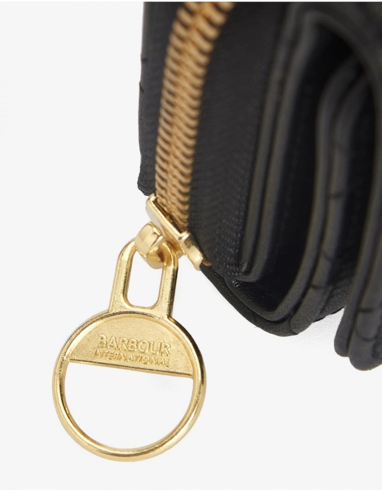 Aurora Womens Tri-Fold Purse - Black