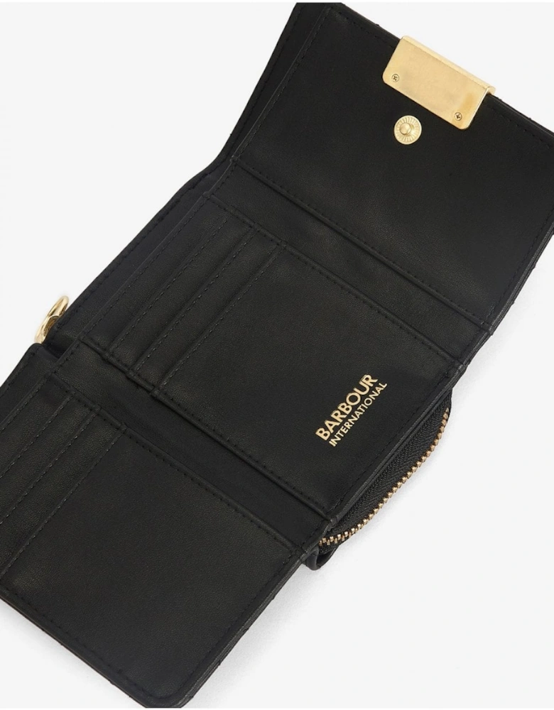 Aurora Womens Tri-Fold Purse - Black