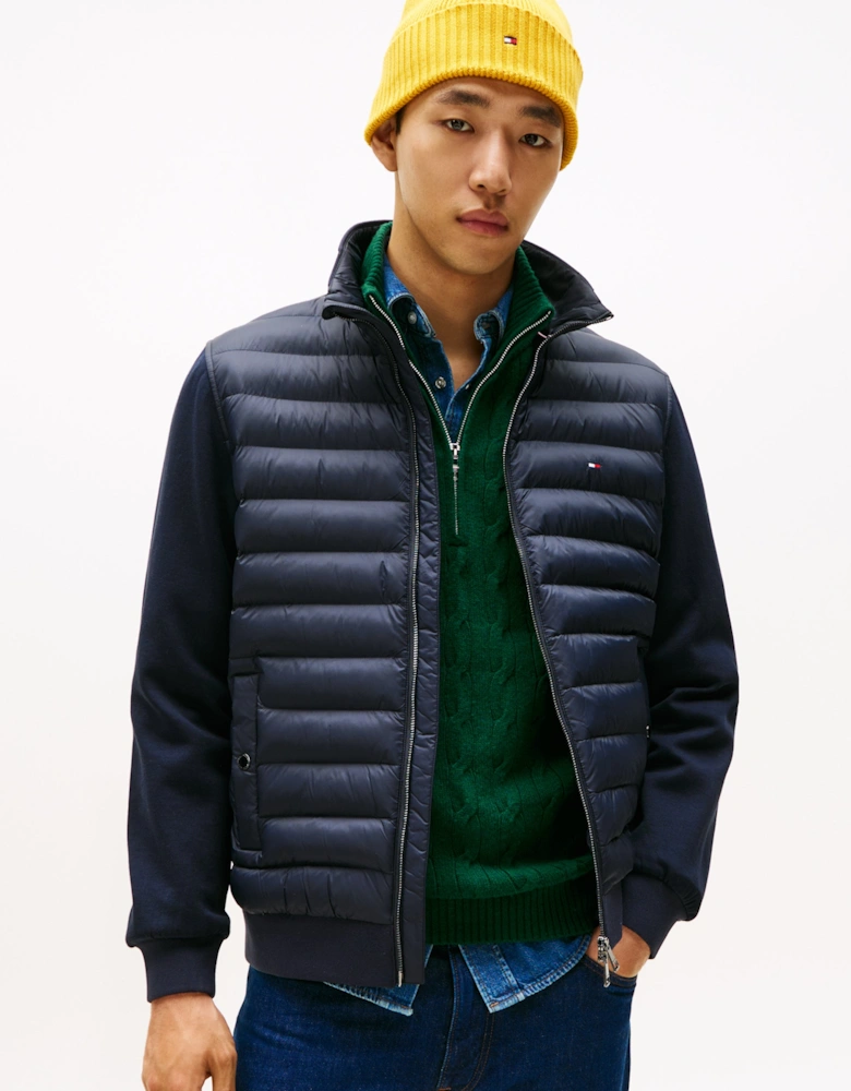 Essential RWB Mixed Media Mens Stand Collar Jacket - Desert Sky