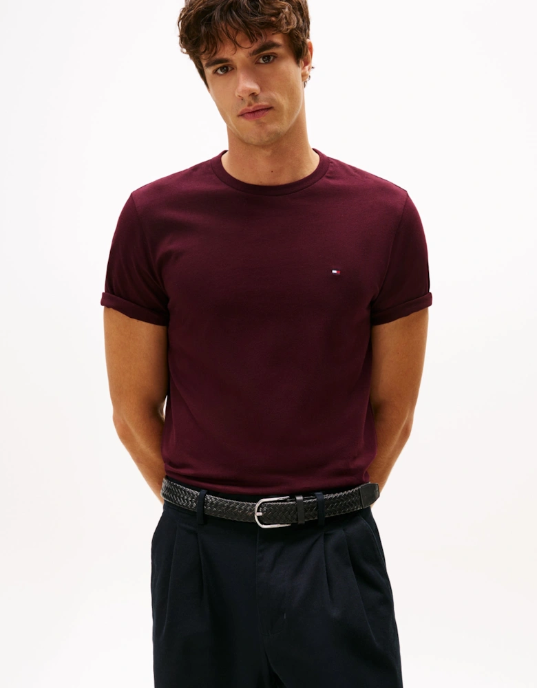 Essential Seasonal Regular Fit Solid Mens T-Shirt - Deep Burgundy