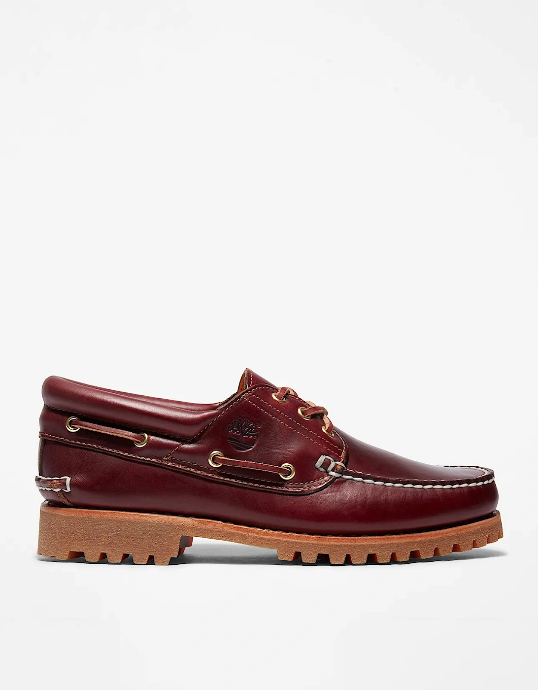Mens Authentic Leather Boat Shoes - Dark Red, 2 of 1