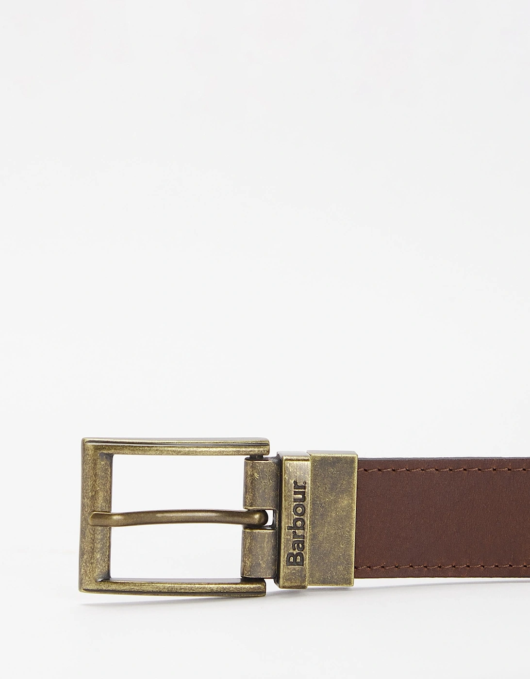 Reversible Tartan Mens Leather Belt - Classic Tartan/Brown