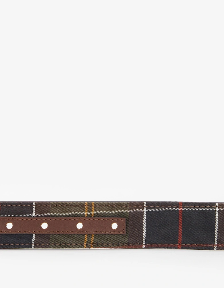 Reversible Tartan Mens Leather Belt - Classic Tartan/Brown