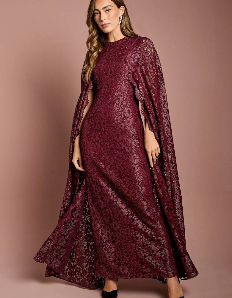 Lace Cape Gown