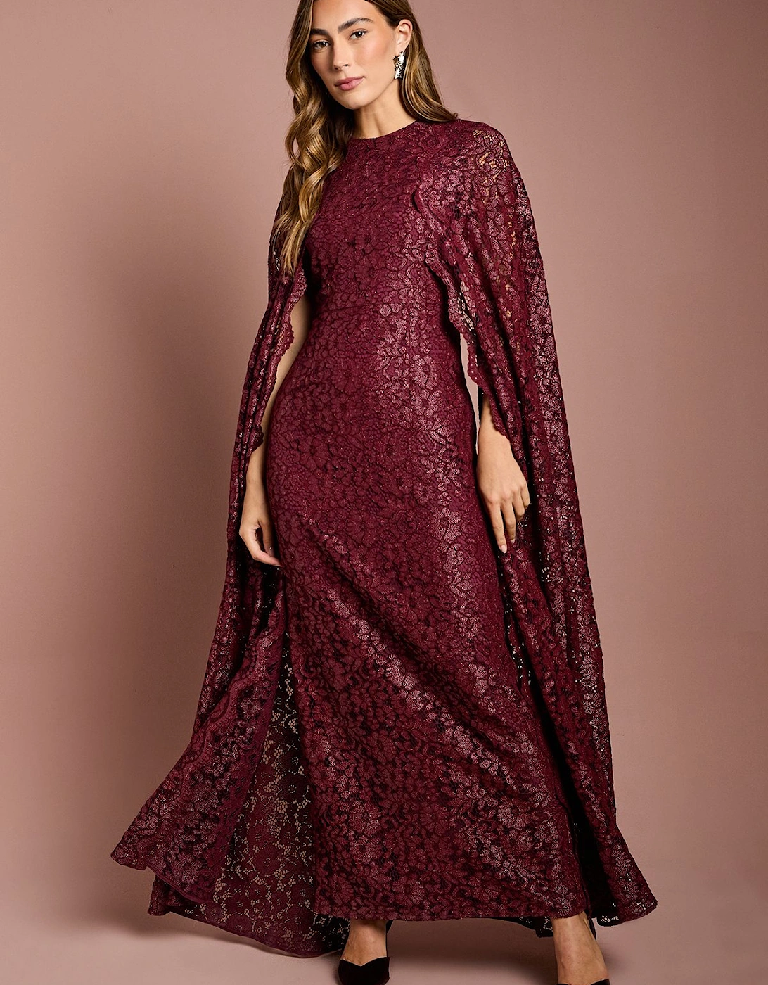Lace Cape Gown, 2 of 1