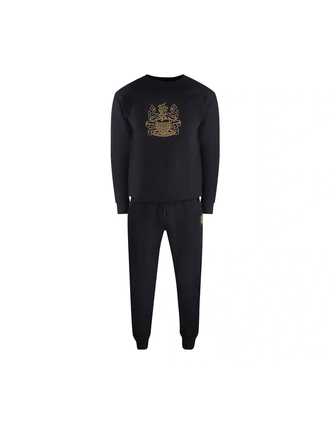 Iconic Crest Black Crewneck Track Set, 3 of 2