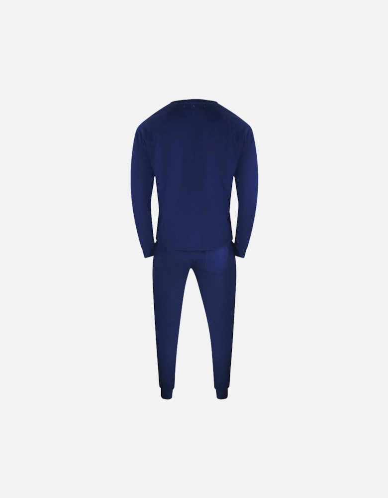 Iconic Crest Navy Blue Crew Neck Track Set