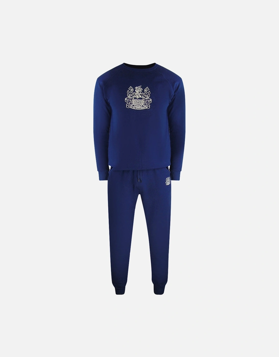Iconic Crest Navy Blue Crew Neck Track Set, 3 of 2