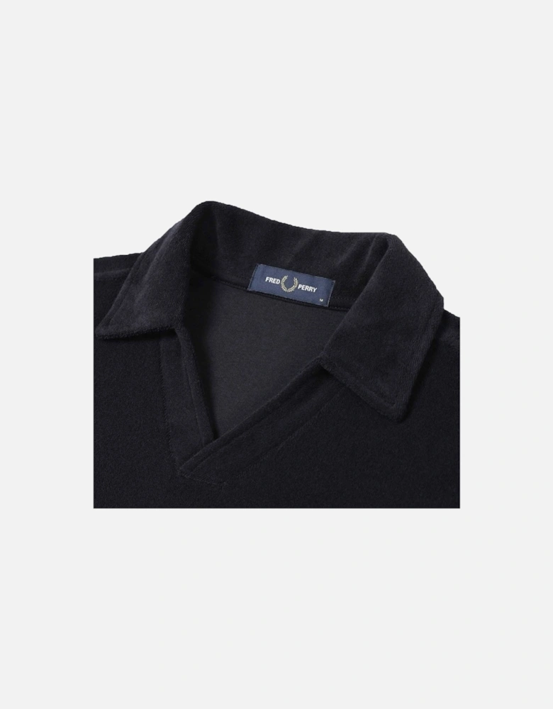 M7830 Open Collar Towelling Polo Shirt - Navy