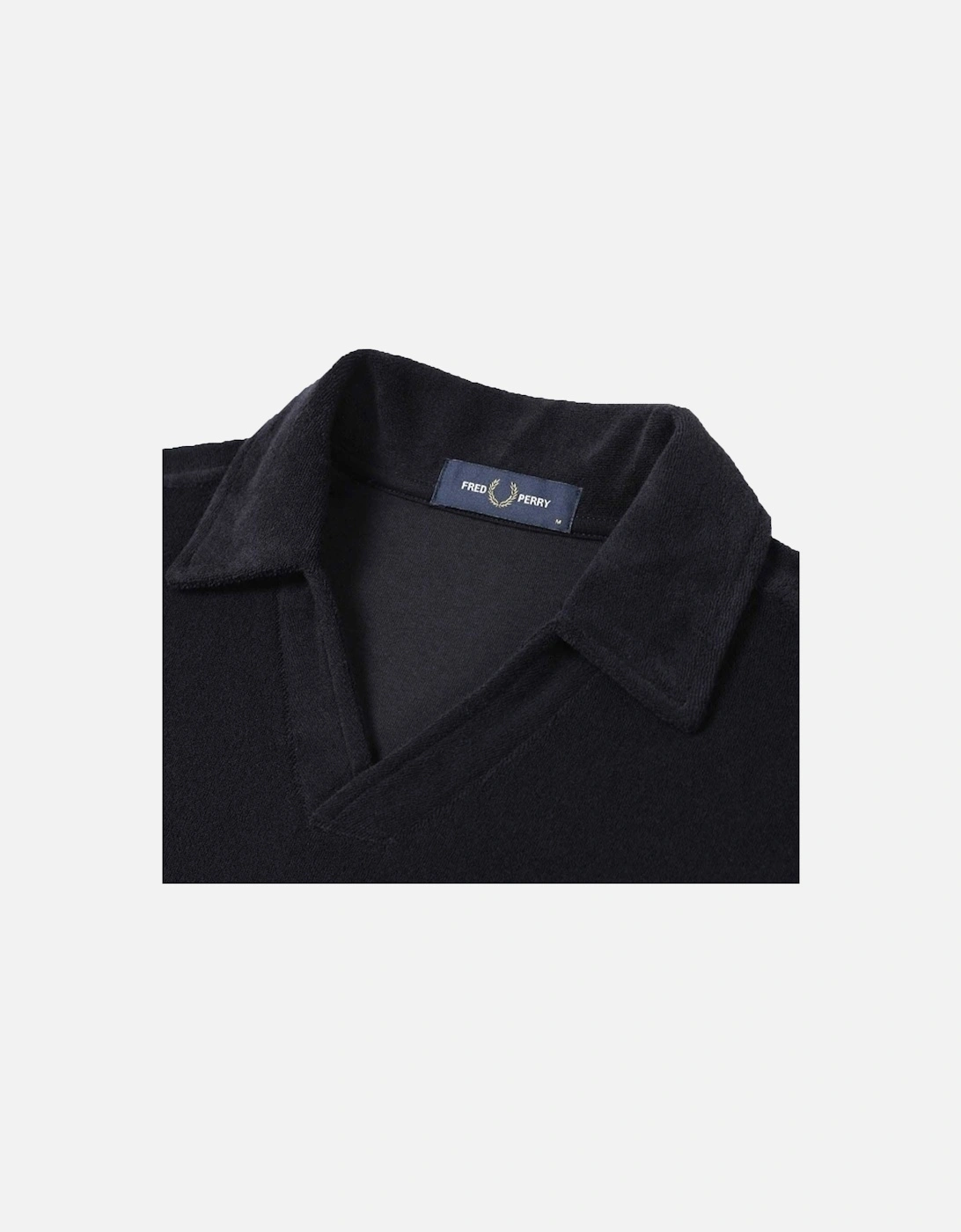 M7830 Open Collar Towelling Polo Shirt - Navy