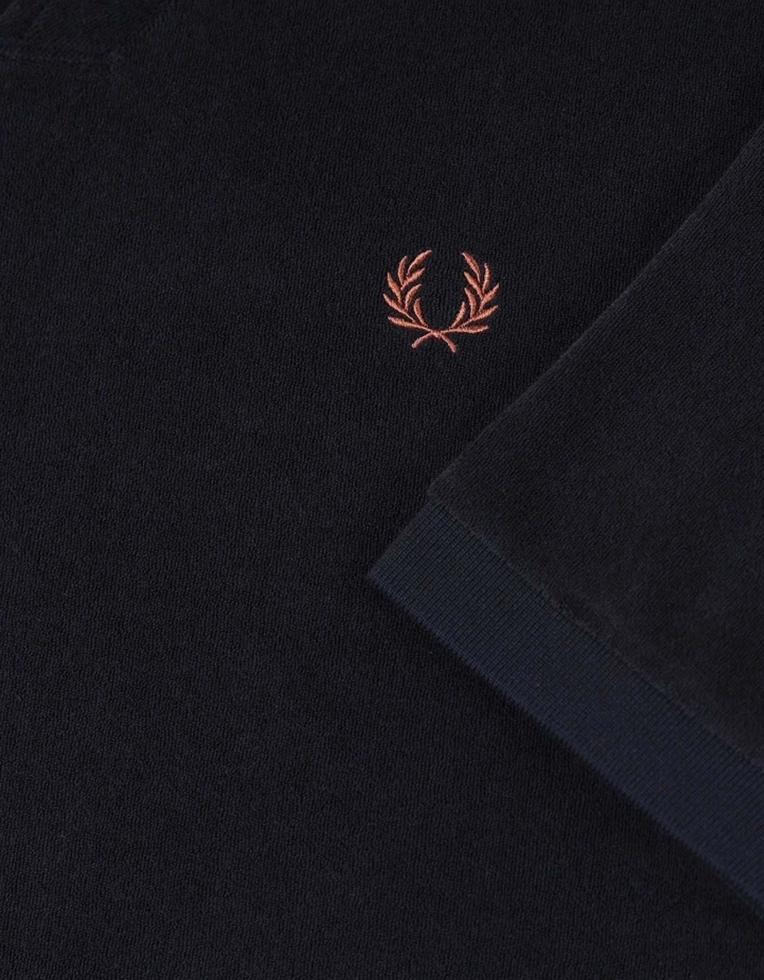 M7830 Open Collar Towelling Polo Shirt - Navy
