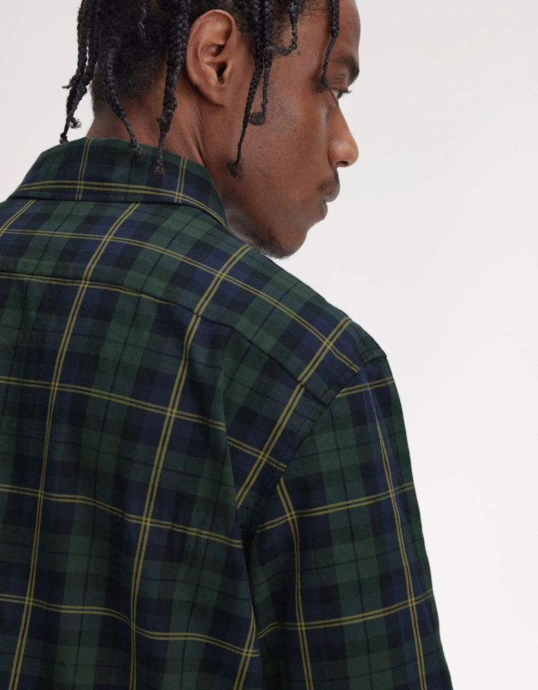 M9896 Tartan Twill Short Sleeve Shirt - Navy