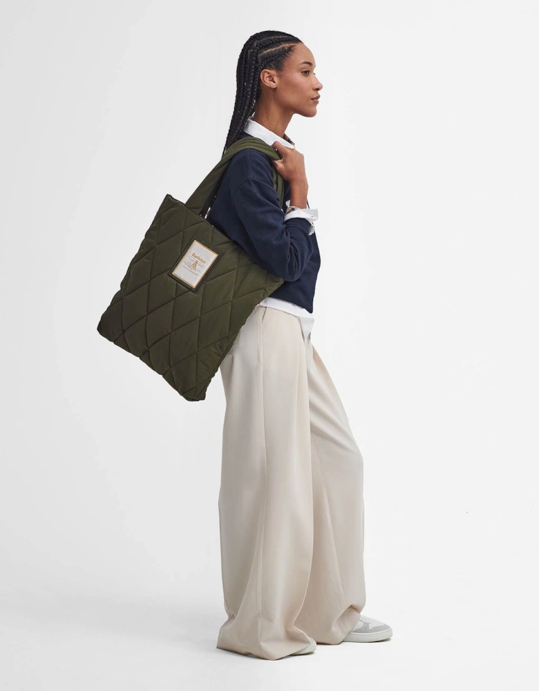 Mariah Womens Quilted Tote Bag - Olive