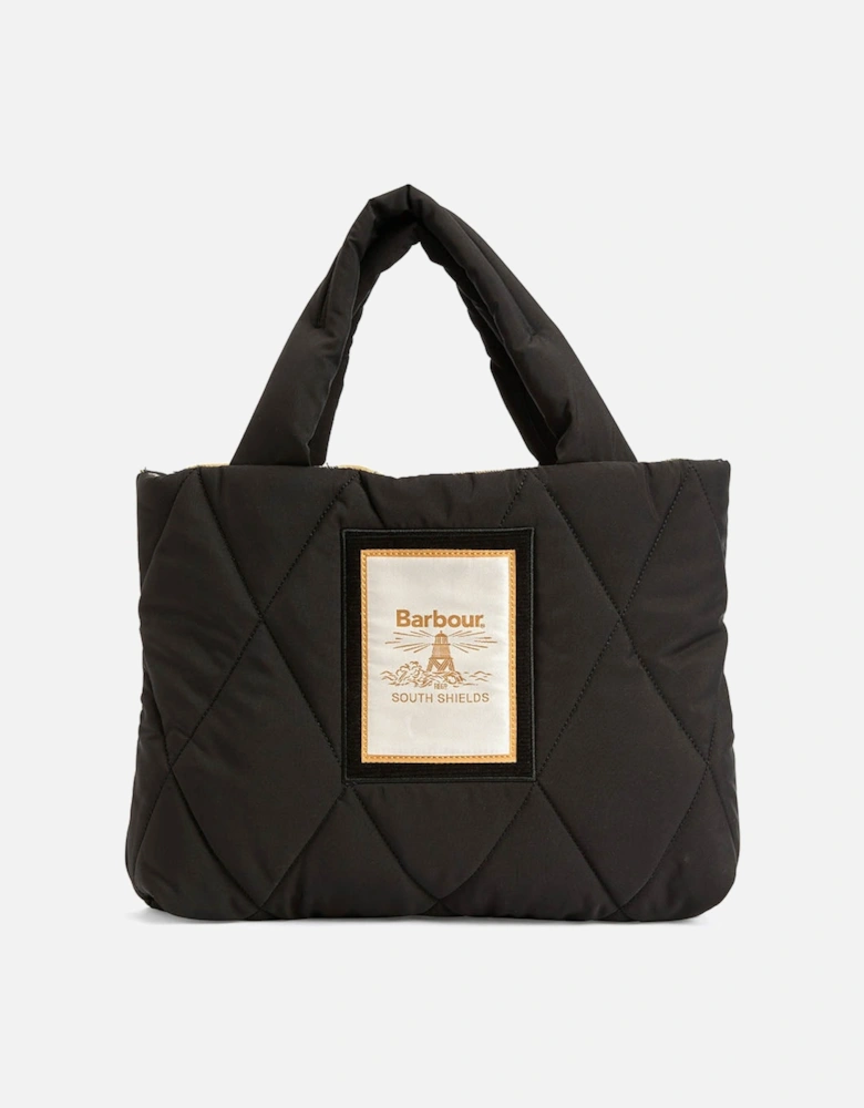 Mariah Womens Mini Quilted Tote Bag - Black/Ancient