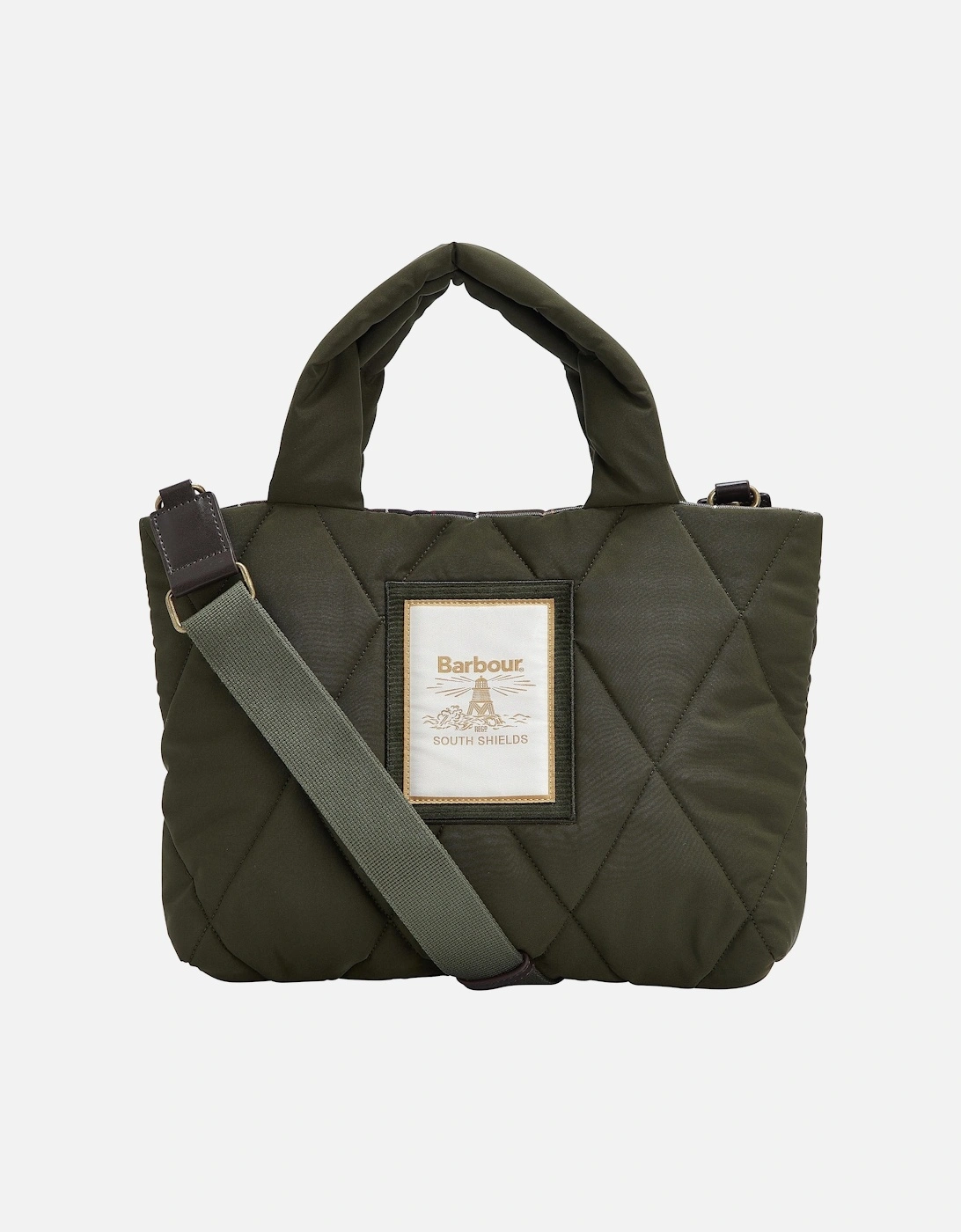 Mariah Womens Mini Quilted Tote Bag - Olive, 2 of 1