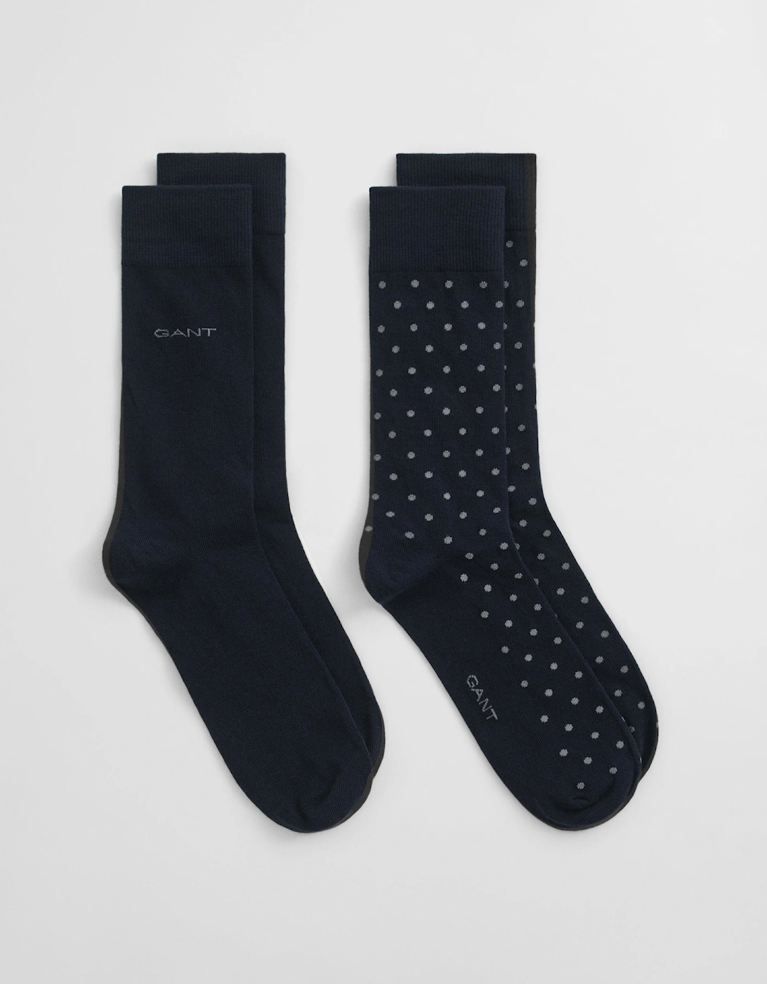 Mens Dot And Solid Socks 2-Pack - 405 Navy, 2 of 1
