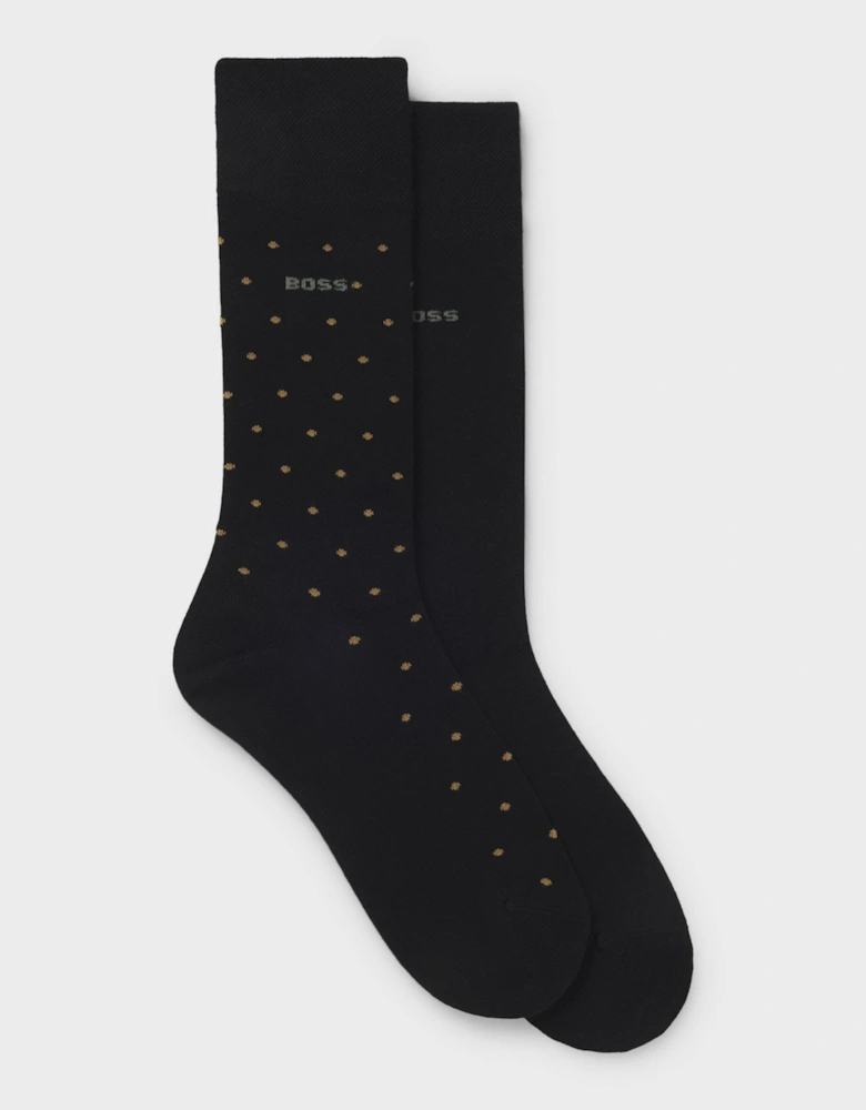 BOSS Orange 2-Pack RS MiniDot Regular-Length Socks with Logos - Black 001