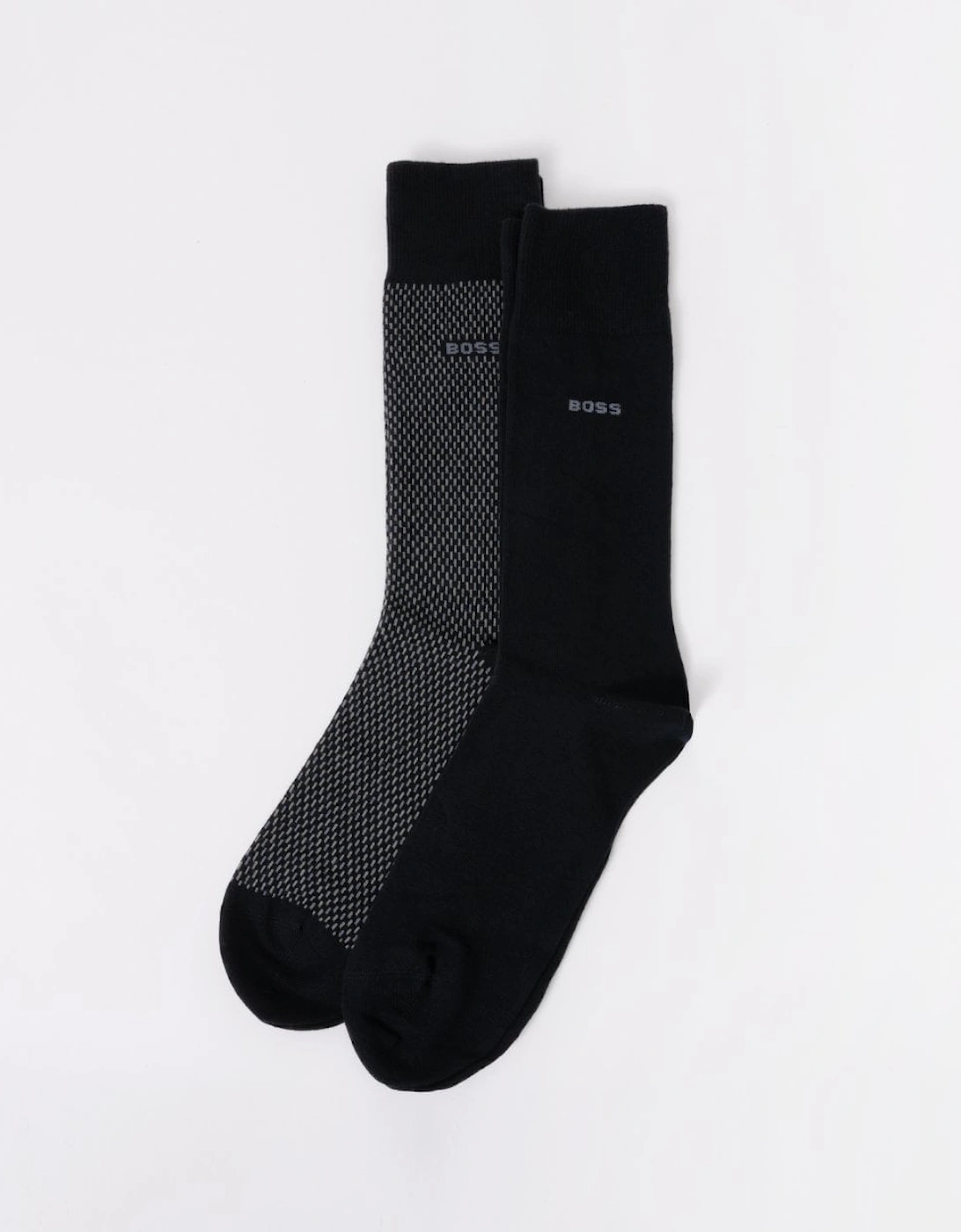 BOSS Orange 2-Pack Mens Regular Length Combed Cotton-Blend Minipattern Socks, 4 of 3