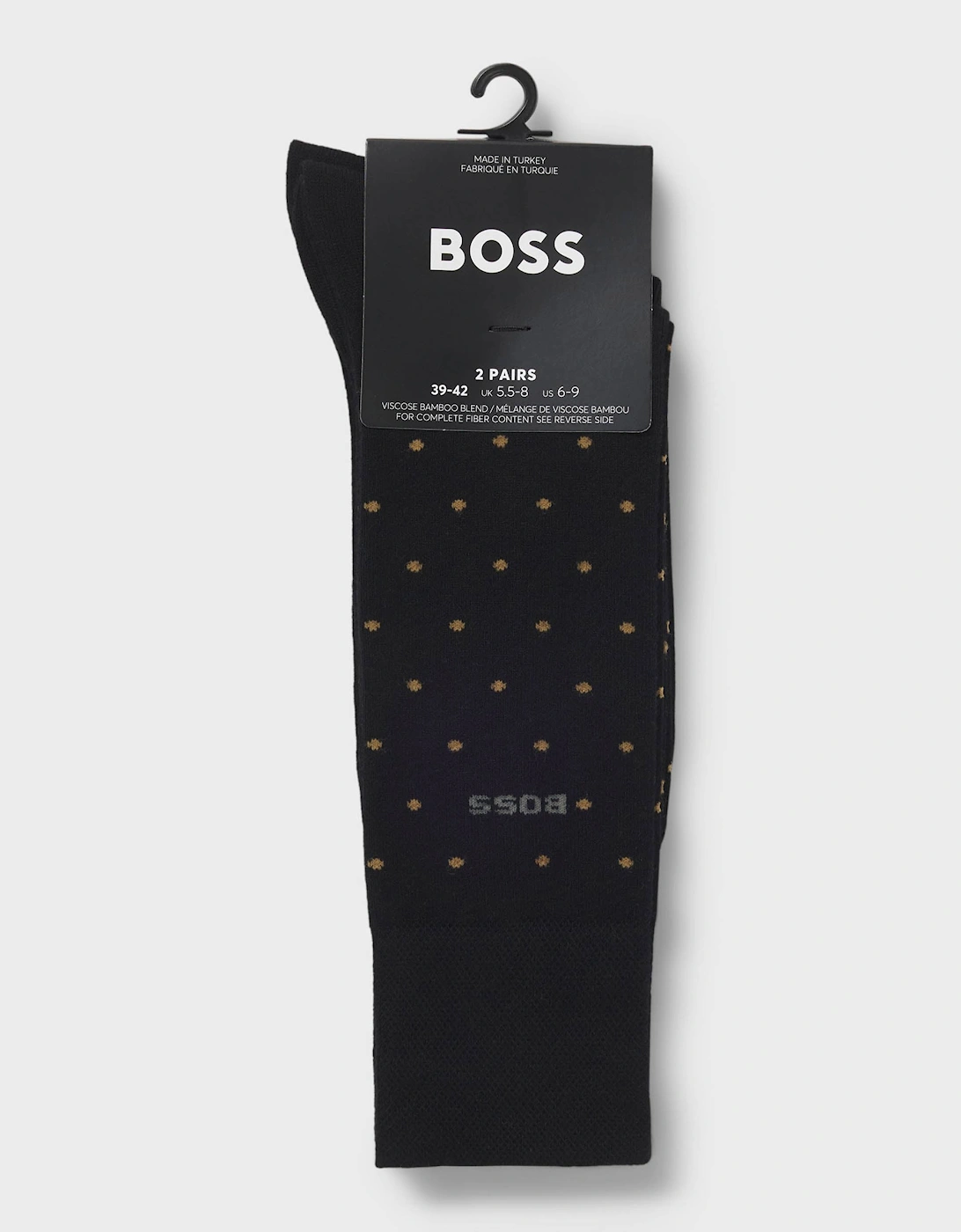BOSS Orange 2-Pack RS MiniDot Regular-Length Socks with Logos - Black 001