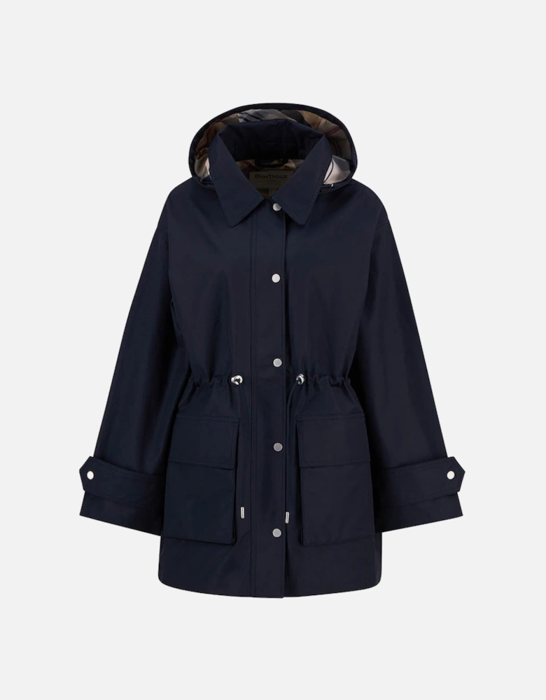 Fallyn Womens Showerproof Jacket - Dark Navy/Hessian Tartan