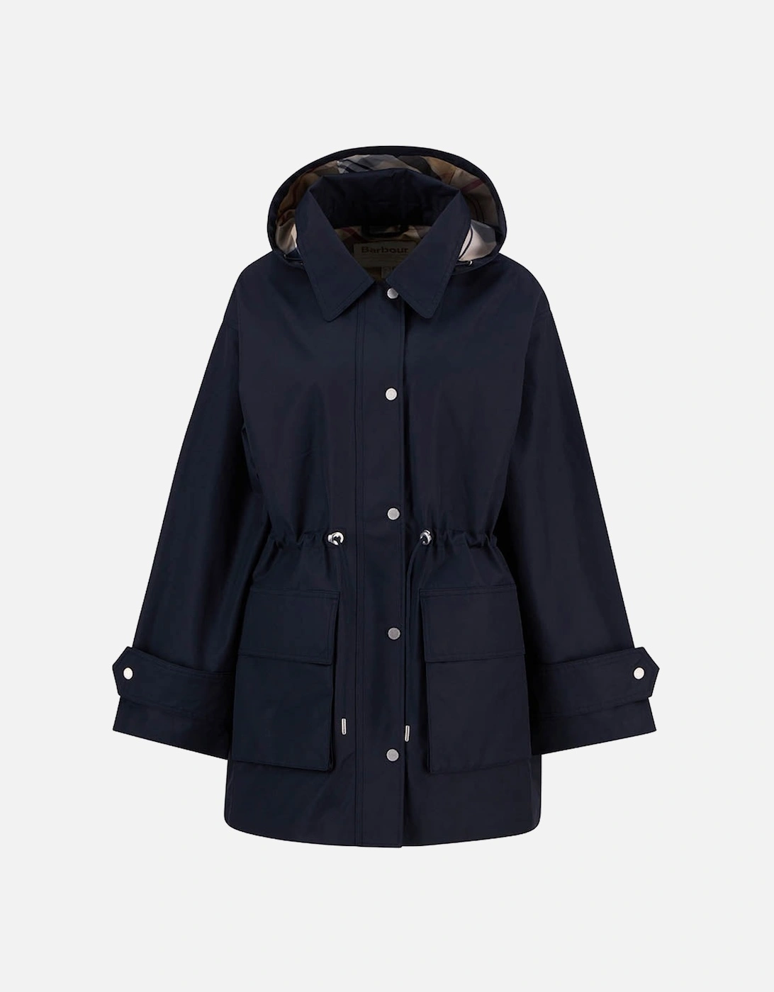 Fallyn Womens Showerproof Jacket - Dark Navy/Hessian Tartan, 2 of 1