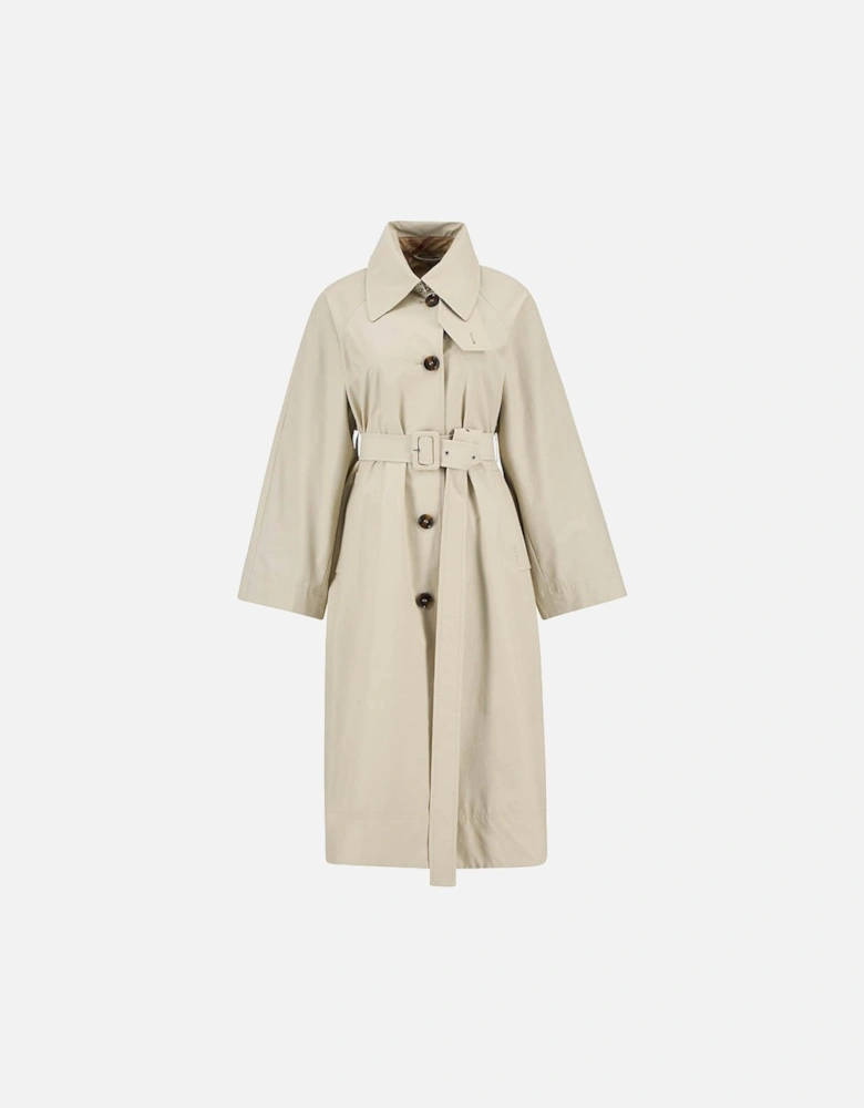 Robyn Womens Showerproof Trench Coat - Mist/Hessian Tartan