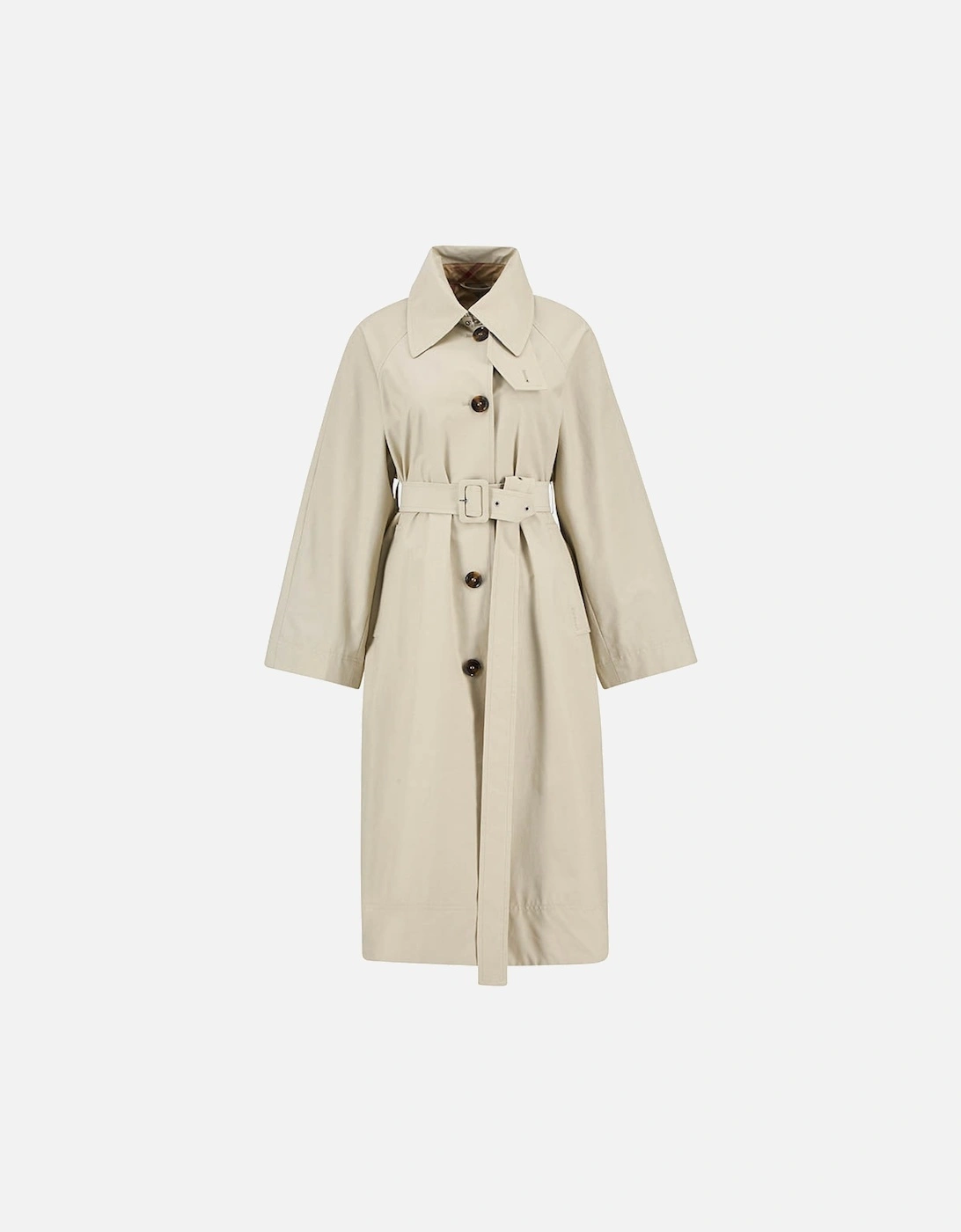 Women's Barbour Robyn Womens Showerproof Trench Coat - Mist/Hessian Tartan - Size: 12