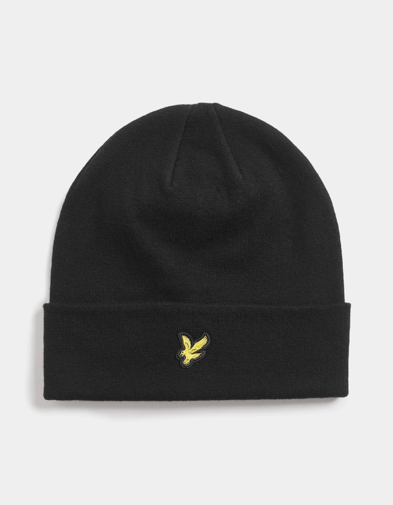 Lyle & Scott Cotton Merino Beanie - Z865 Jet Black