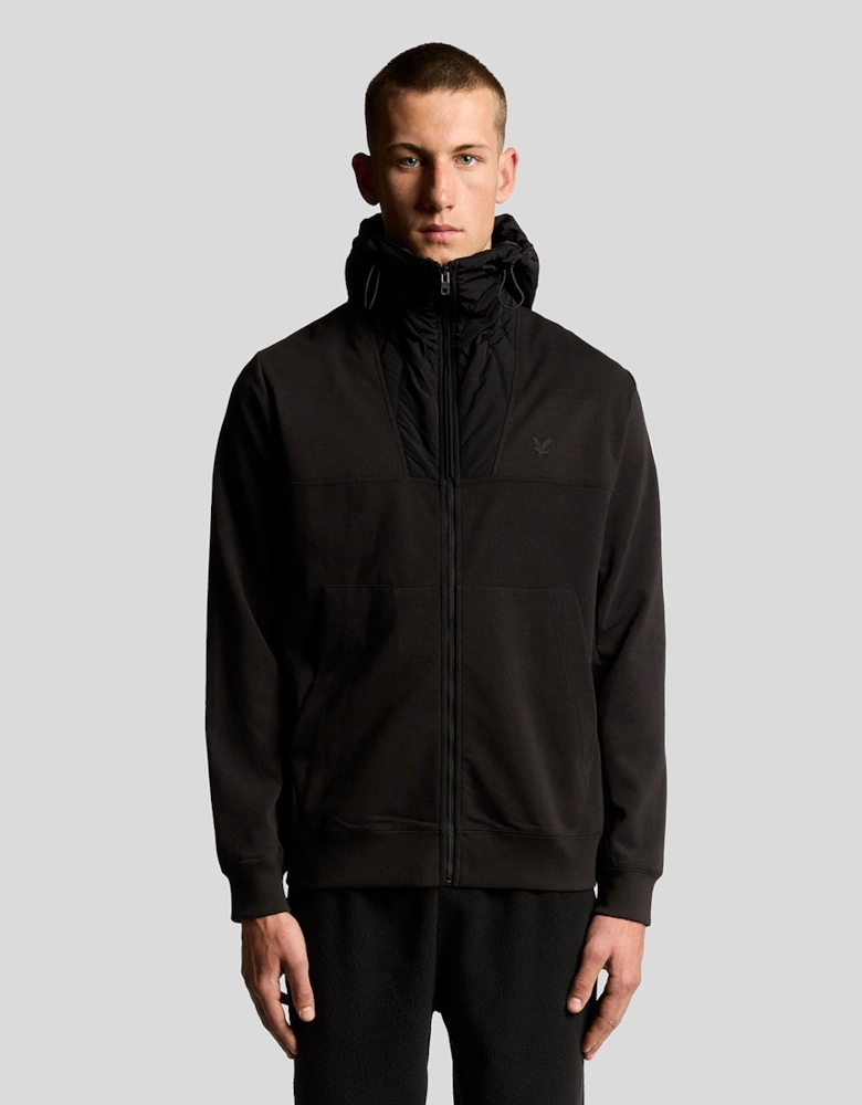 Lyle & Scott Panelled Hybrid Jacket - X002 Black Ice